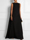 Susie Robe Ample Sans Manches | Couleur Unie, Dos en V, Élégance Simple