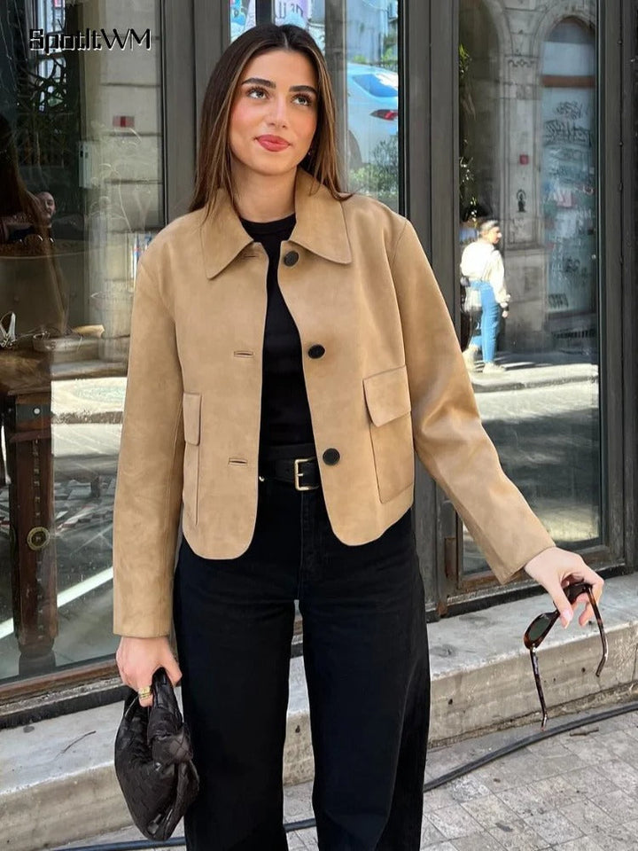 Veste en cuir pour femme Karly | Coupe étroite et design moderne - Un look élégant pour toutes les occasions