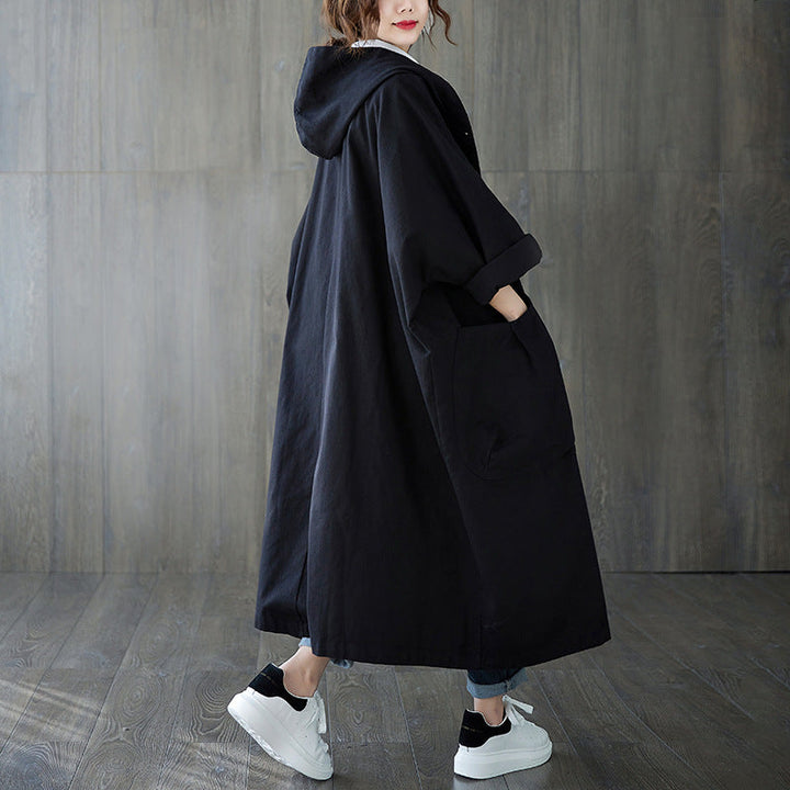Trench-coat femme oversize | Déperlant, long avec capuche pratique