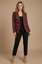 Blazer cruzado de cuadros para mujer