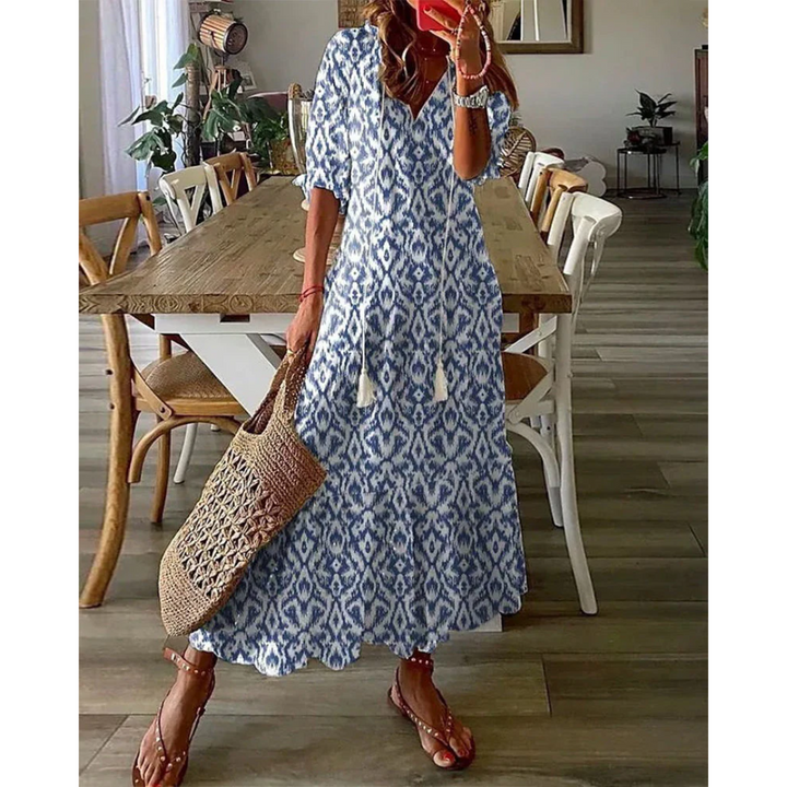 Bles Robe Maxi 3/4 D'été Pour Femme | Élégance et Confort pour les Journées Ensoleillées