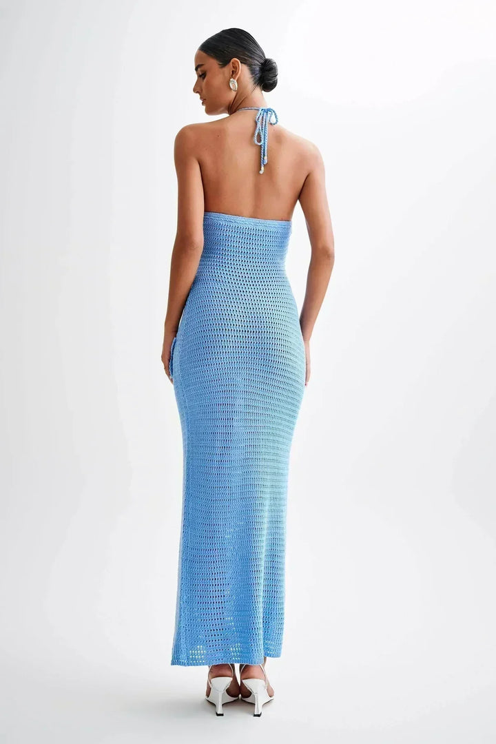 Paris | Maxi robe d'été crochetée avec fleurs en 3D au crochet - Stylée & parfaite pour les vacances
