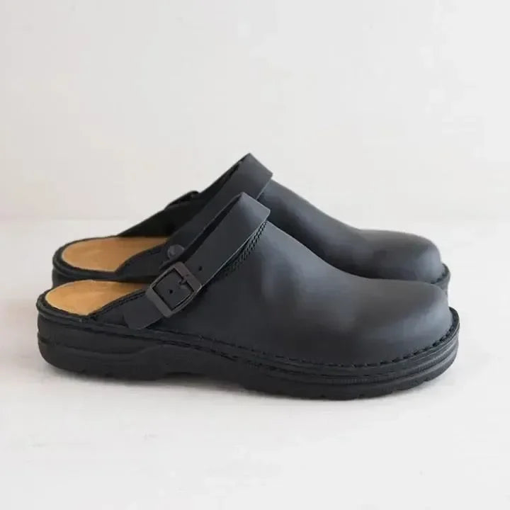 Sabots en Cuir Confortables | Chaussures à Enfiler Unisexes Usage Quotidien