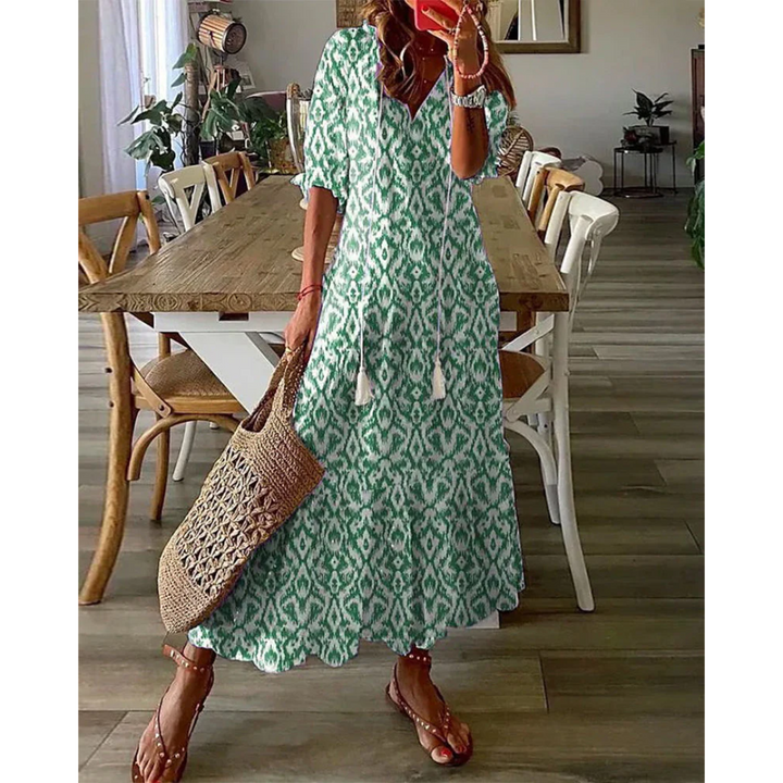 Bles Robe Maxi 3/4 D'été Pour Femme | Élégance et Confort pour les Journées Ensoleillées