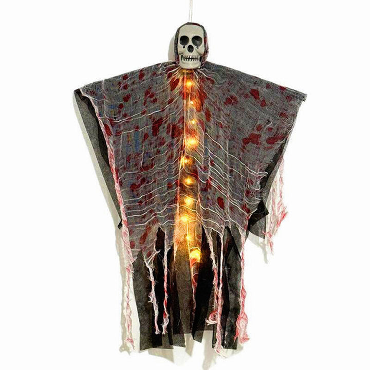 LumiCreepy Décoration Halloween – Fantôme Squelette Lumineux à Suspendre avec Effet Sanglant