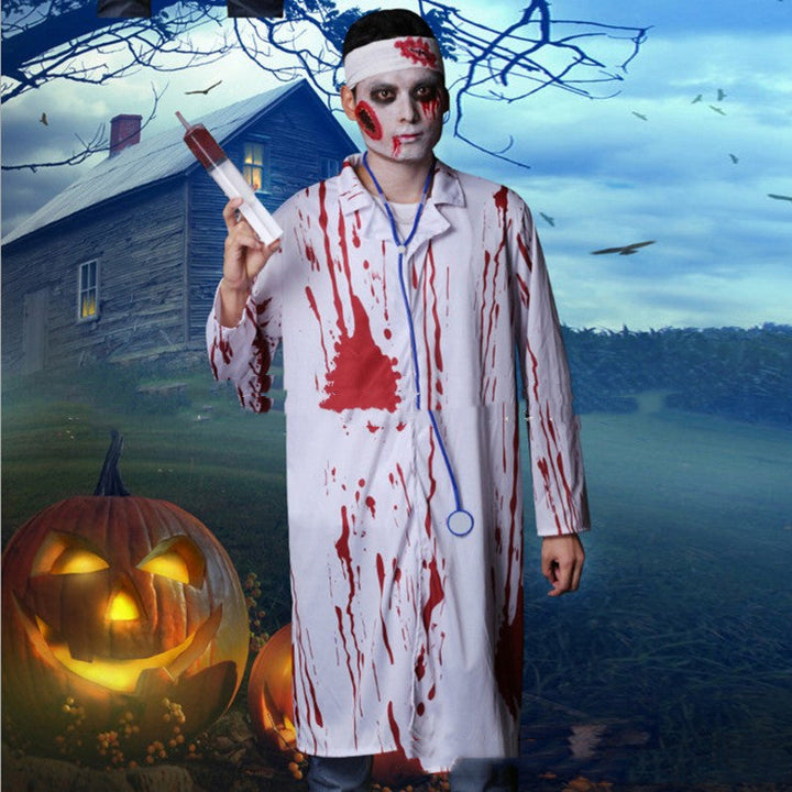 Costume Docteur Zombie Halloween Homme – Manteau Sanglant + Accessoires