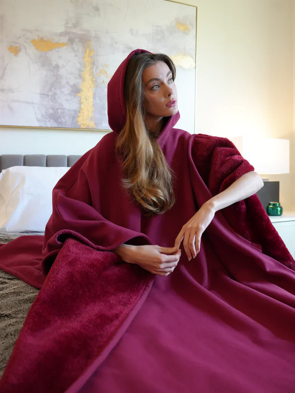 Eden Hoodie Blanket - Sweat à capuche surdimensionné avec tissu soyeux et doublure légère pour un confort ultime