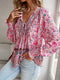 Blusa bohemia para mujer de algodón con estampado floral