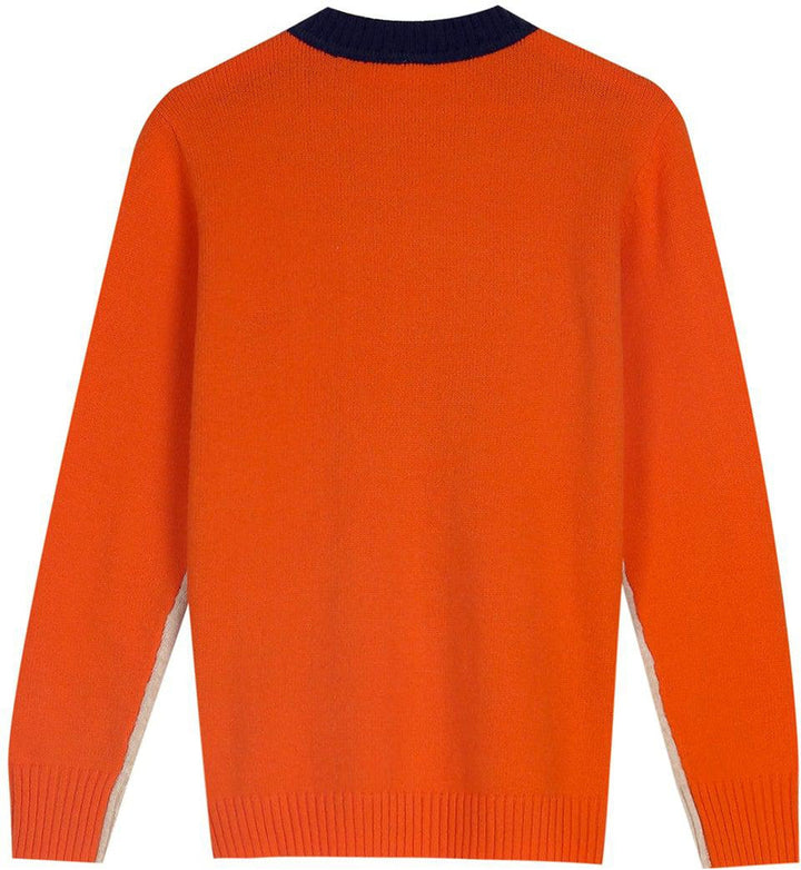 Véronique Pull Marine et Orange avec Rayures Rétro | Confort et Élégance au Quotidien