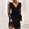 Claire Robe Classique à Col en V | Élégance et Sophistication pour Toute Occasion