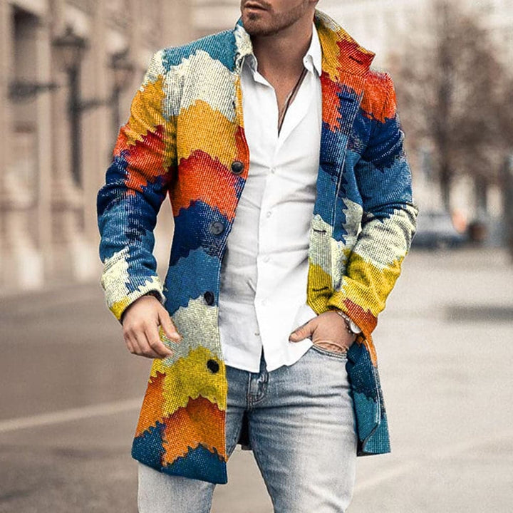 Guillaume Manteau Classique en Chevron Homme | Élégance et Confort Sophistiqués