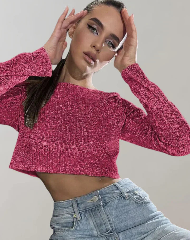 Liora Haut Court Scintillant | Brillance et Élégance pour un Look Glamour