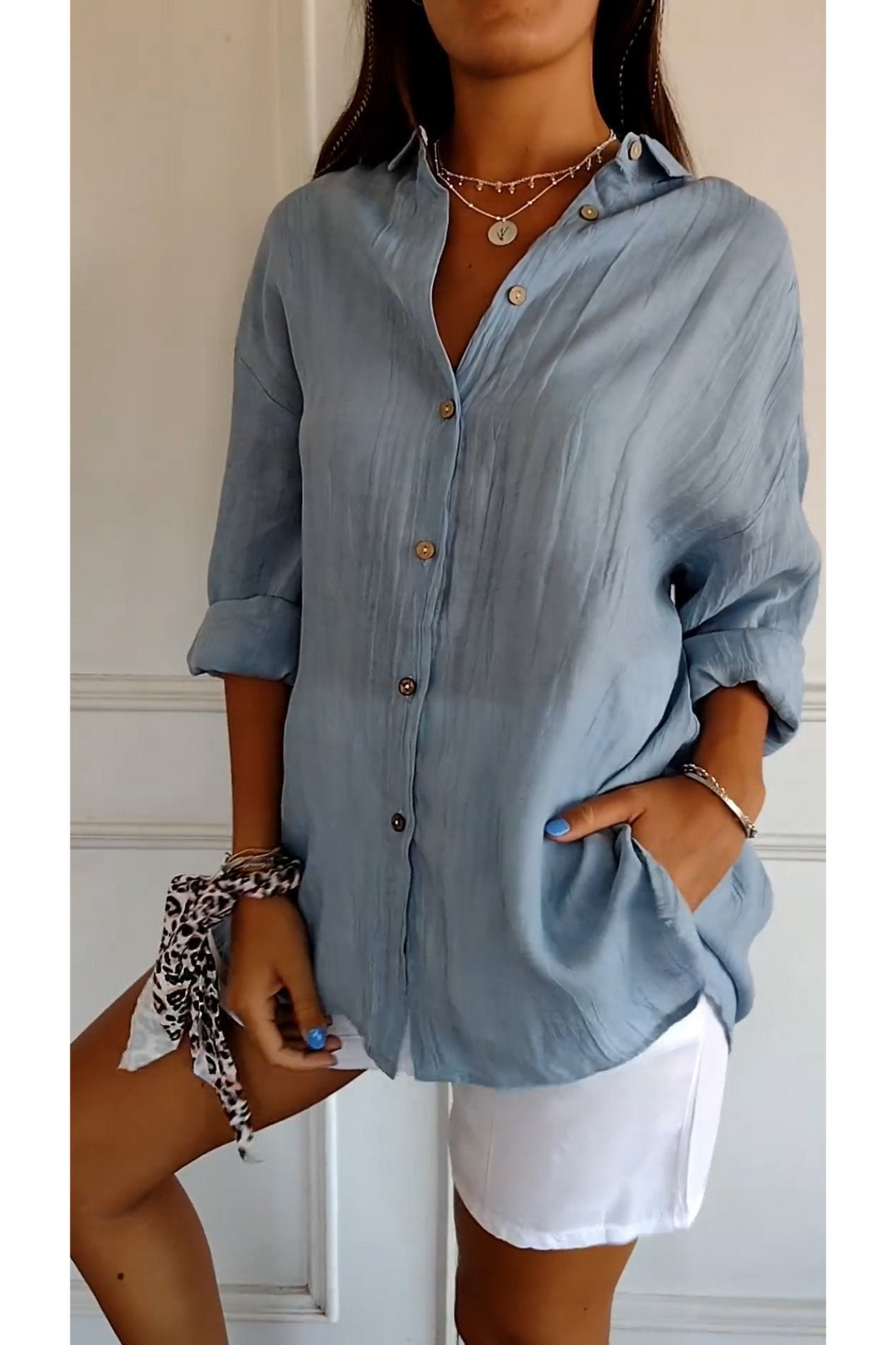 Daphne Chemise Chemise Manche Courte Femme Élégante | Confort et Style au Quotidien