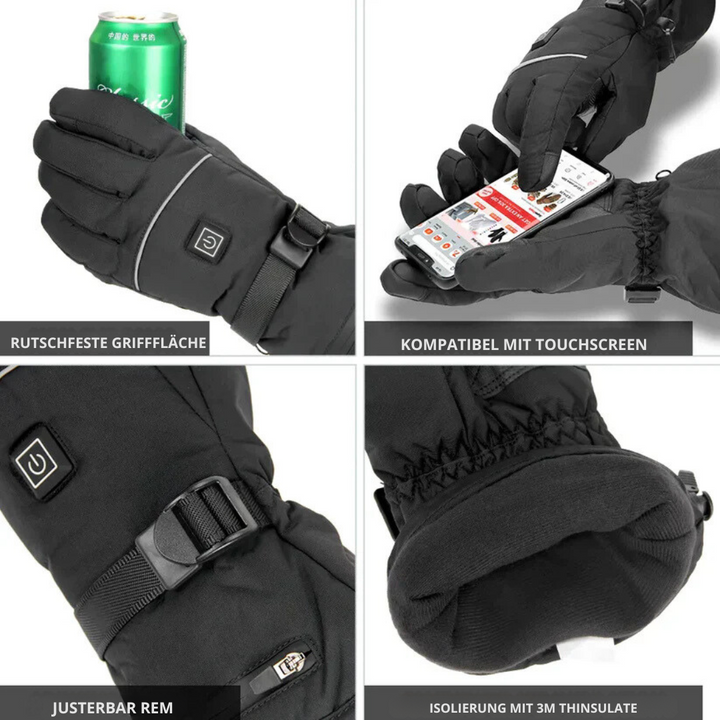Gants chauffants électriques - rechargeables ou alimentés par batterie - résistants au vent et à l'eau avec fonction écran tactile