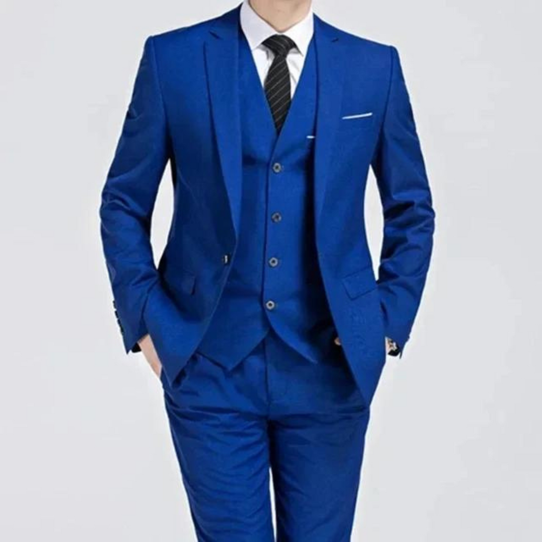 Costume trois pièces - Coupe ajustée - Simple boutonnage - Revers notch