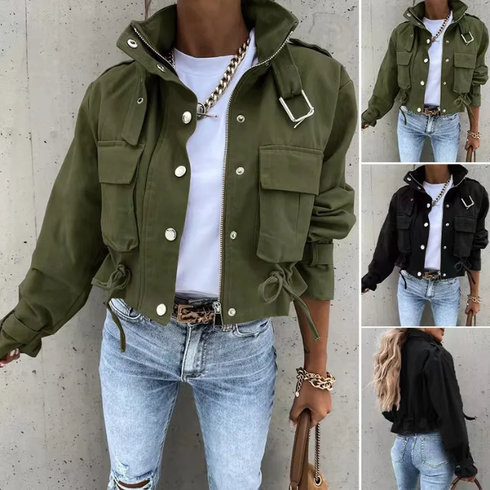 Sophie Blouson Bomber Imprimé | Modèle Court avec Cordons Réglables et Confort Optimal