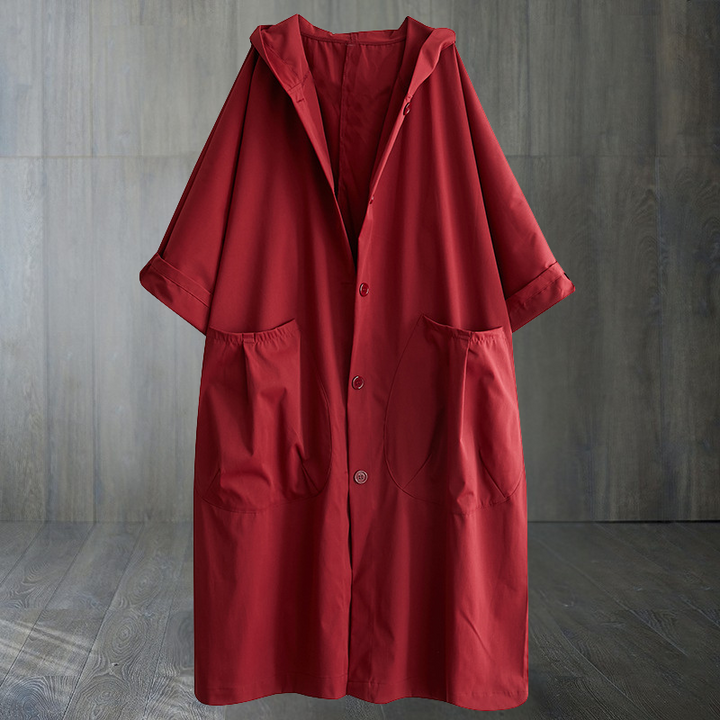 Trench-coat femme oversize | Déperlant, long avec capuche pratique