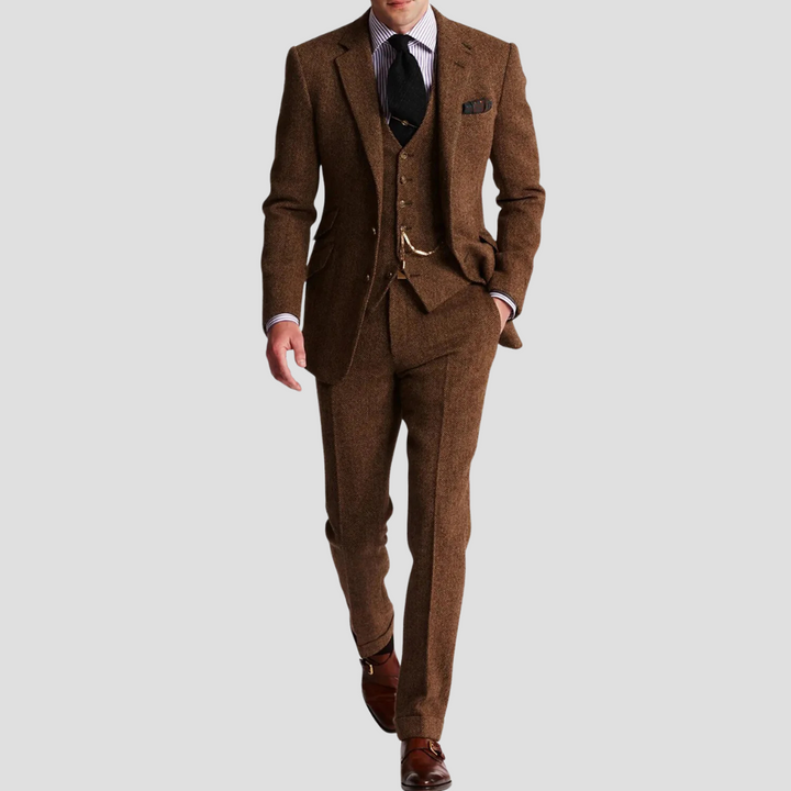 Lambert Costume Trois Pièces | Coupe Slim Classique | Élégance Intemporelle et Structurée