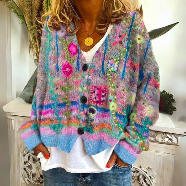 Eléa Pull Femme à Imprimé Floral | Élégance et Douceur au Quotidien