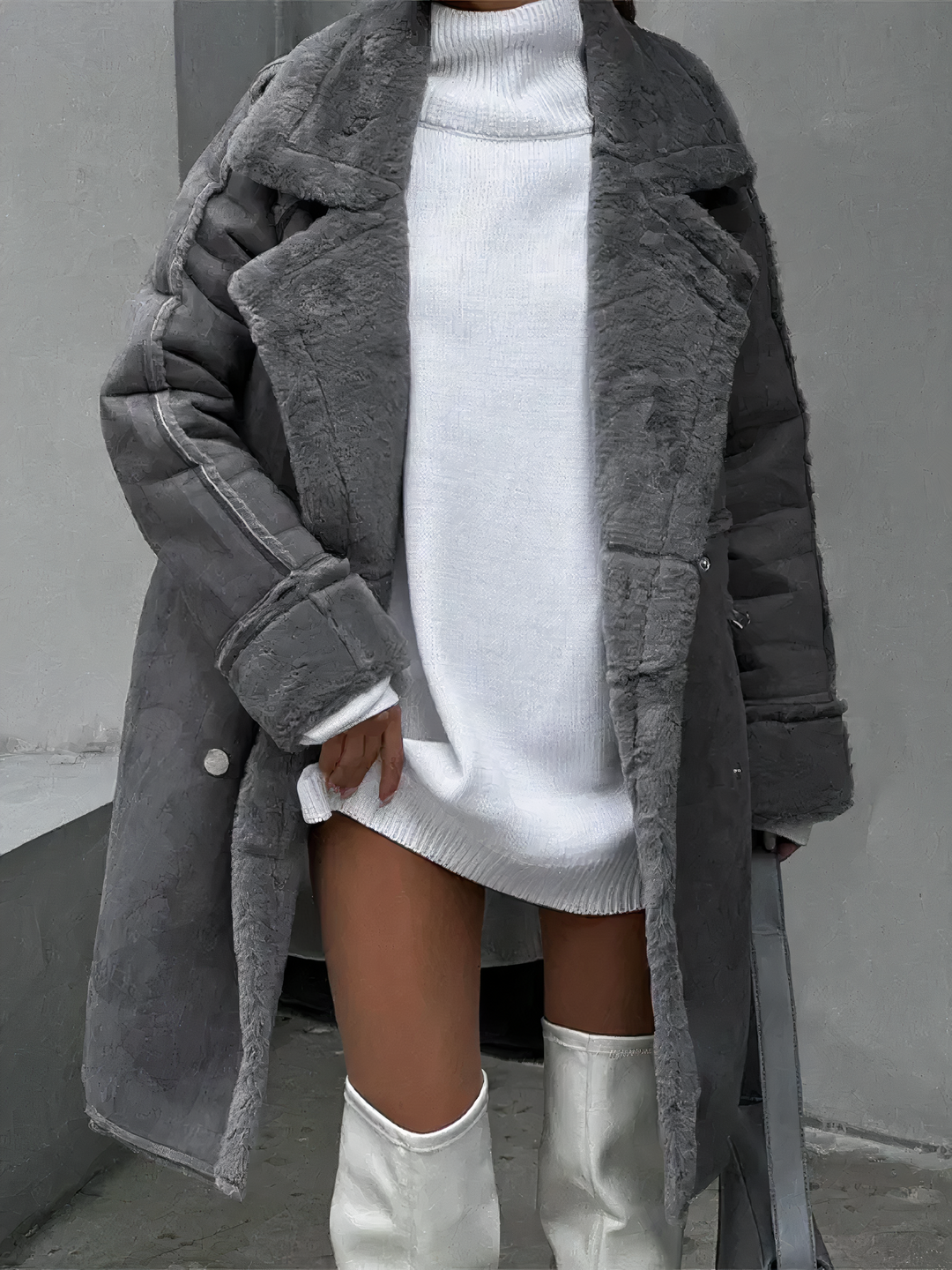 Taylor Manteau En Peluche Teddy Coupe-Vent Élégant et Confortable pour Femmes