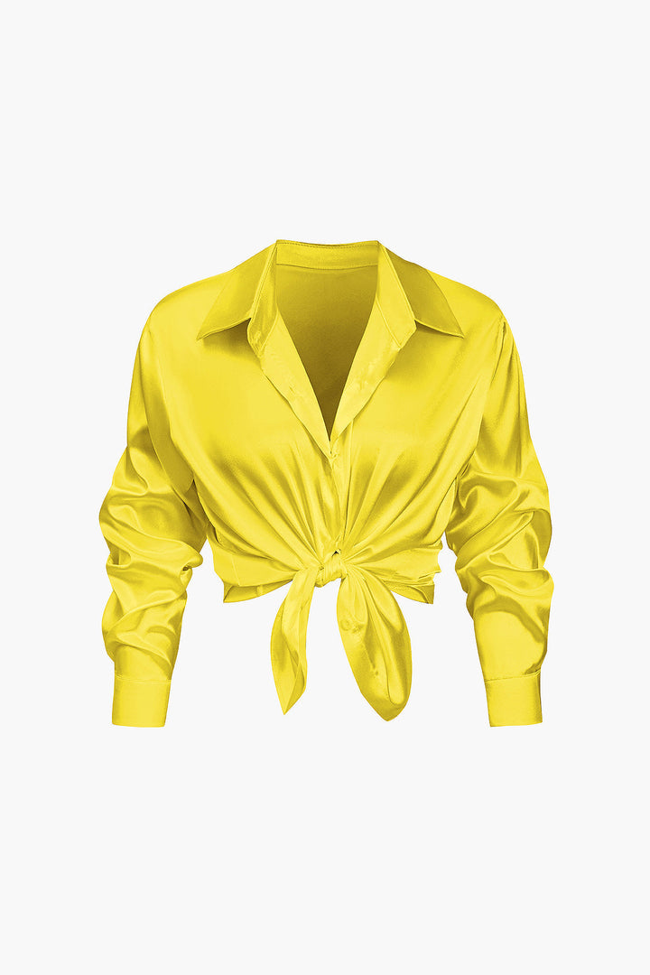 Blusa de satén Lillian para mujer | Camisa elegante de manga larga, corte holgado y diseño atemporal