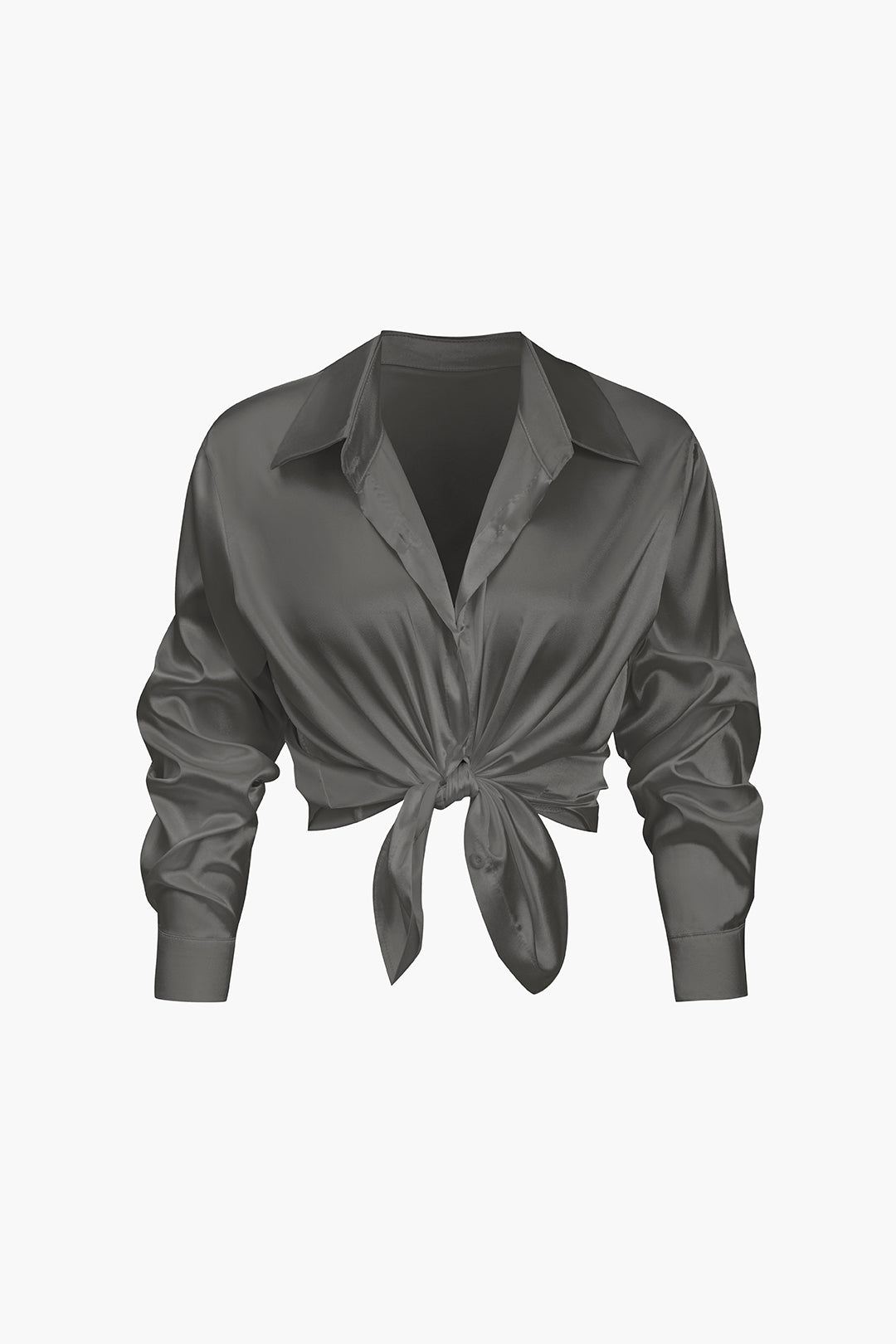 Blusa de satén Lillian para mujer | Camisa elegante de manga larga, corte holgado y diseño atemporal