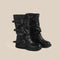 Bottes Mi-Mollet à Boucles Style Vintage