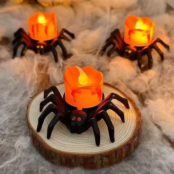 Lampe Bougie LED Halloween – Décoration Araignée Lumineuse Effrayante