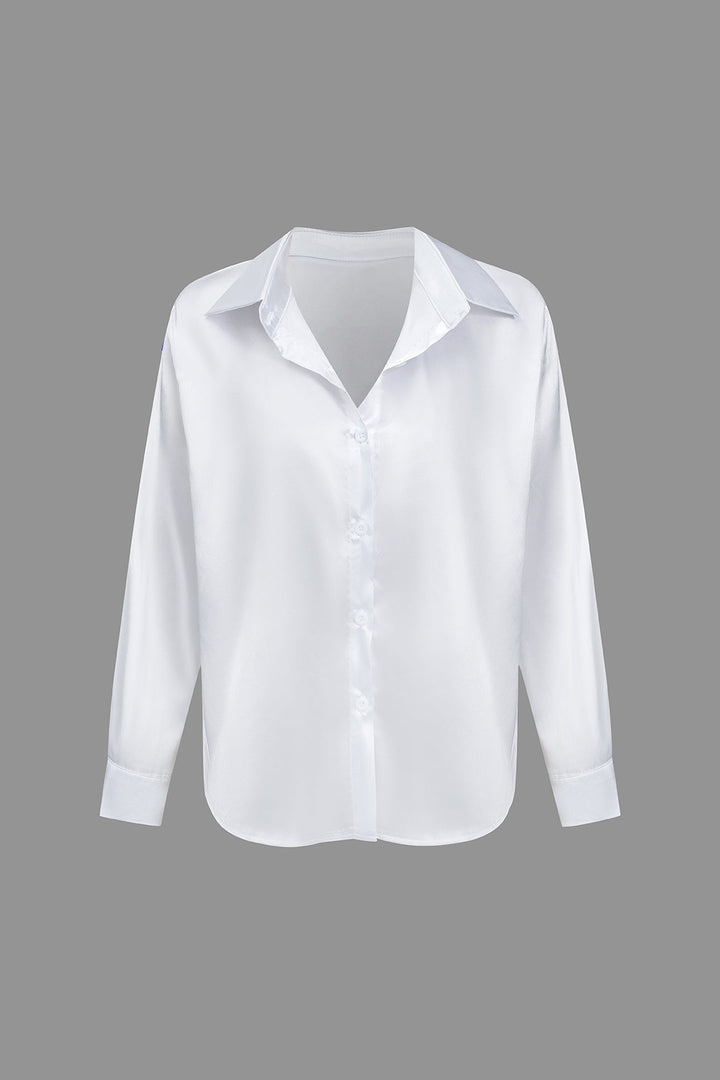 Blusa de satén Lillian para mujer | Camisa elegante de manga larga, corte holgado y diseño atemporal