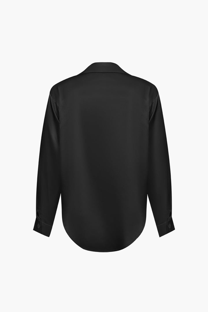 Blusa de satén Lillian para mujer | Camisa elegante de manga larga, corte holgado y diseño atemporal
