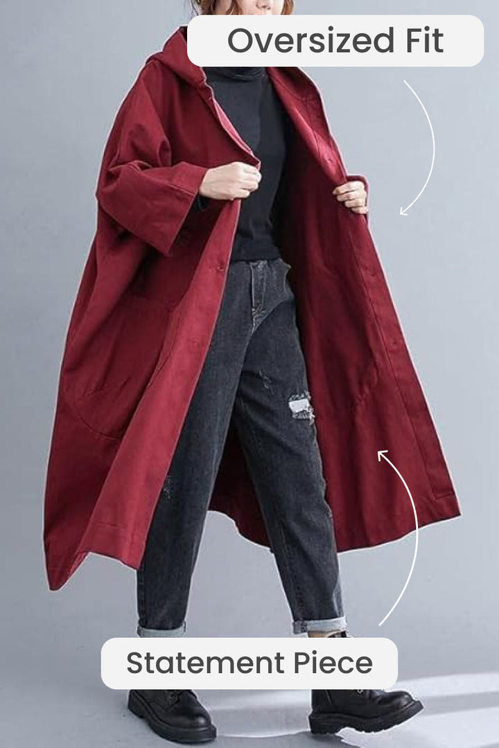 Giacca impermeabile oversize | Protezione elegante contro pioggia e vento