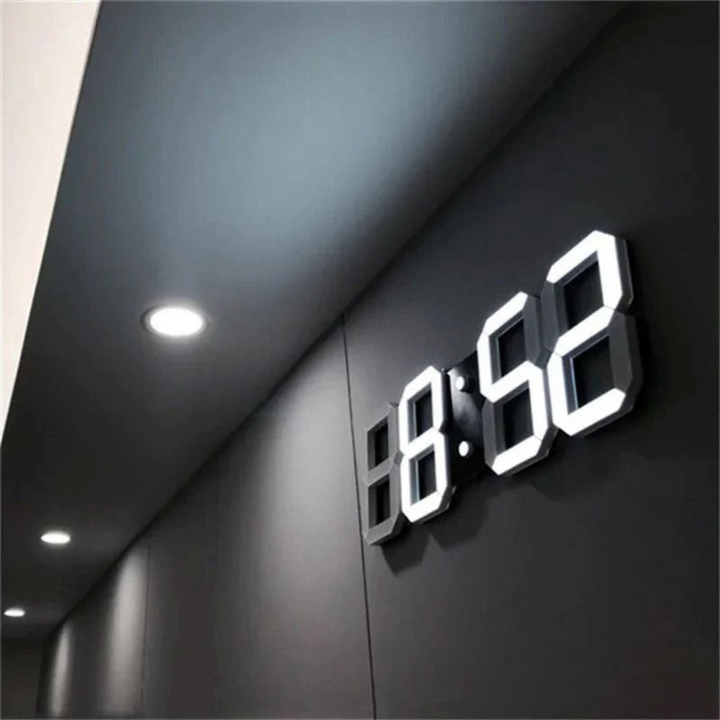 Horloge Murale Numérique LED 3D | Design Moderne avec Affichage Luminosité Réglable