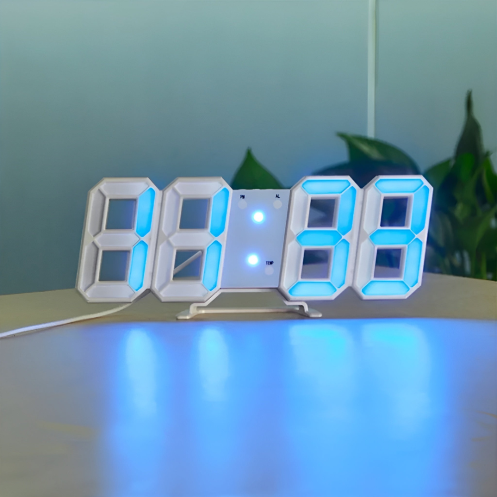 Horloge Murale Numérique LED 3D | Design Moderne avec Affichage Luminosité Réglable