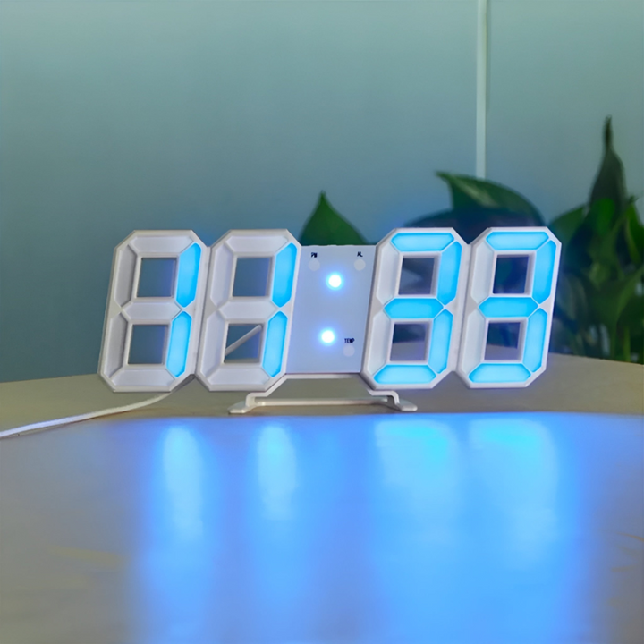 Horloge Murale Numérique LED 3D | Design Moderne avec Affichage Luminosité Réglable