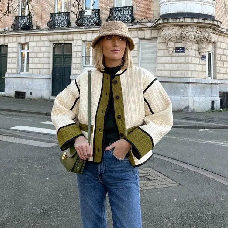 Michon | Veste matelassée surdimensionnée pour femmes de style français - Confortable & à la mode