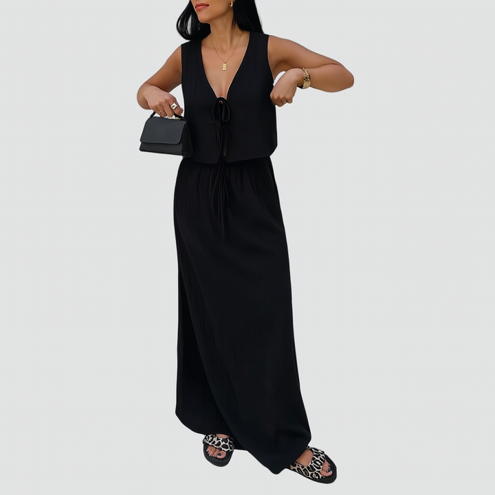 Séraphie Ensemble Jupe Midi Élégant Femme | Légèreté Féminine & Style Estival