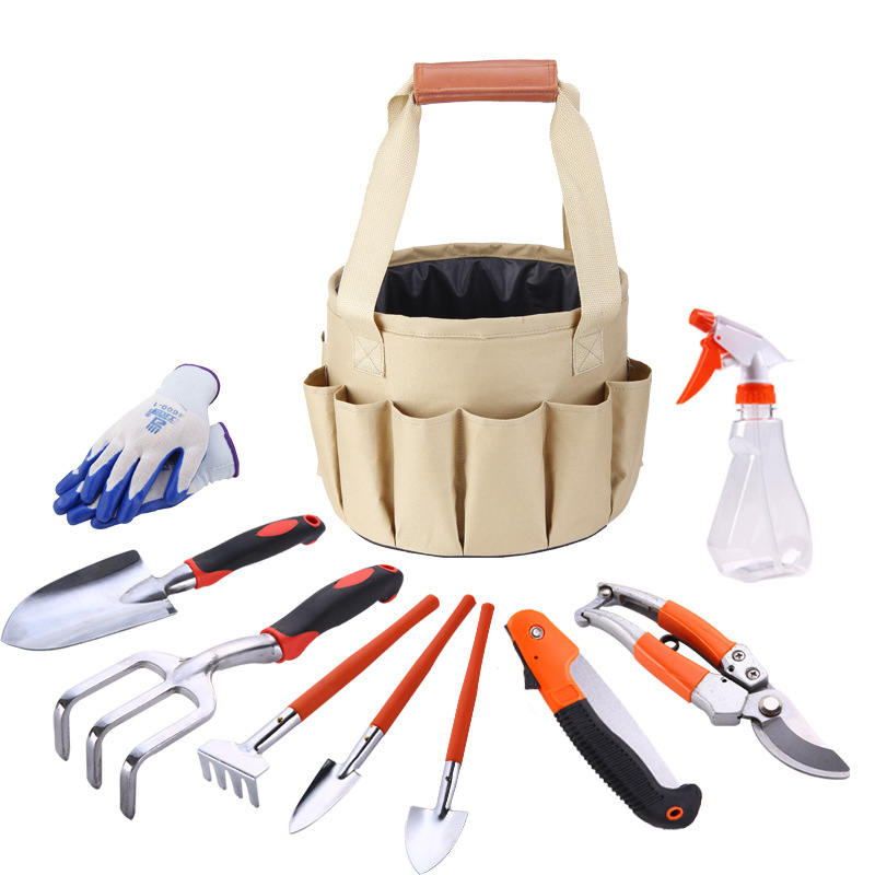 Set de 10 Outils de Jardinage avec Sac de Transport | Kit Complet pour Entretien du Jardin