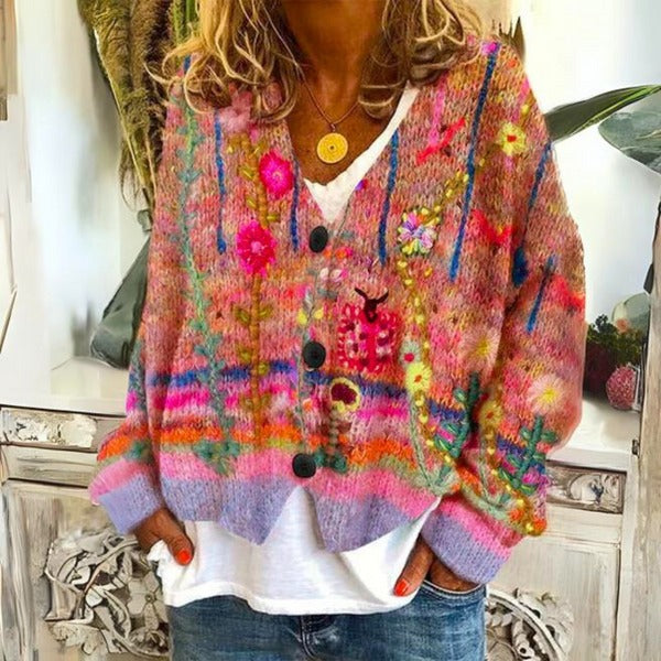 Eléa Pull Femme à Imprimé Floral | Élégance et Douceur au Quotidien