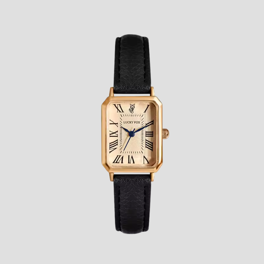 Arlène Montre Femme Carrée avec Bracelet Cuir | Élégance Classique & Charme Quotidien