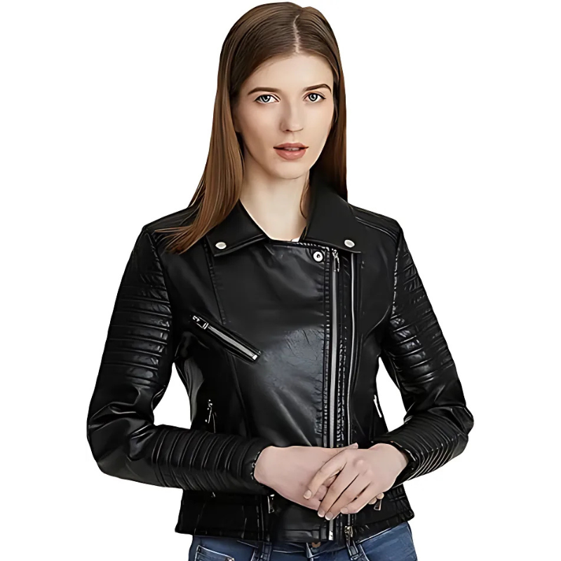 Veste en cuir Elvina pour femme | Design intemporel avec détails modernes