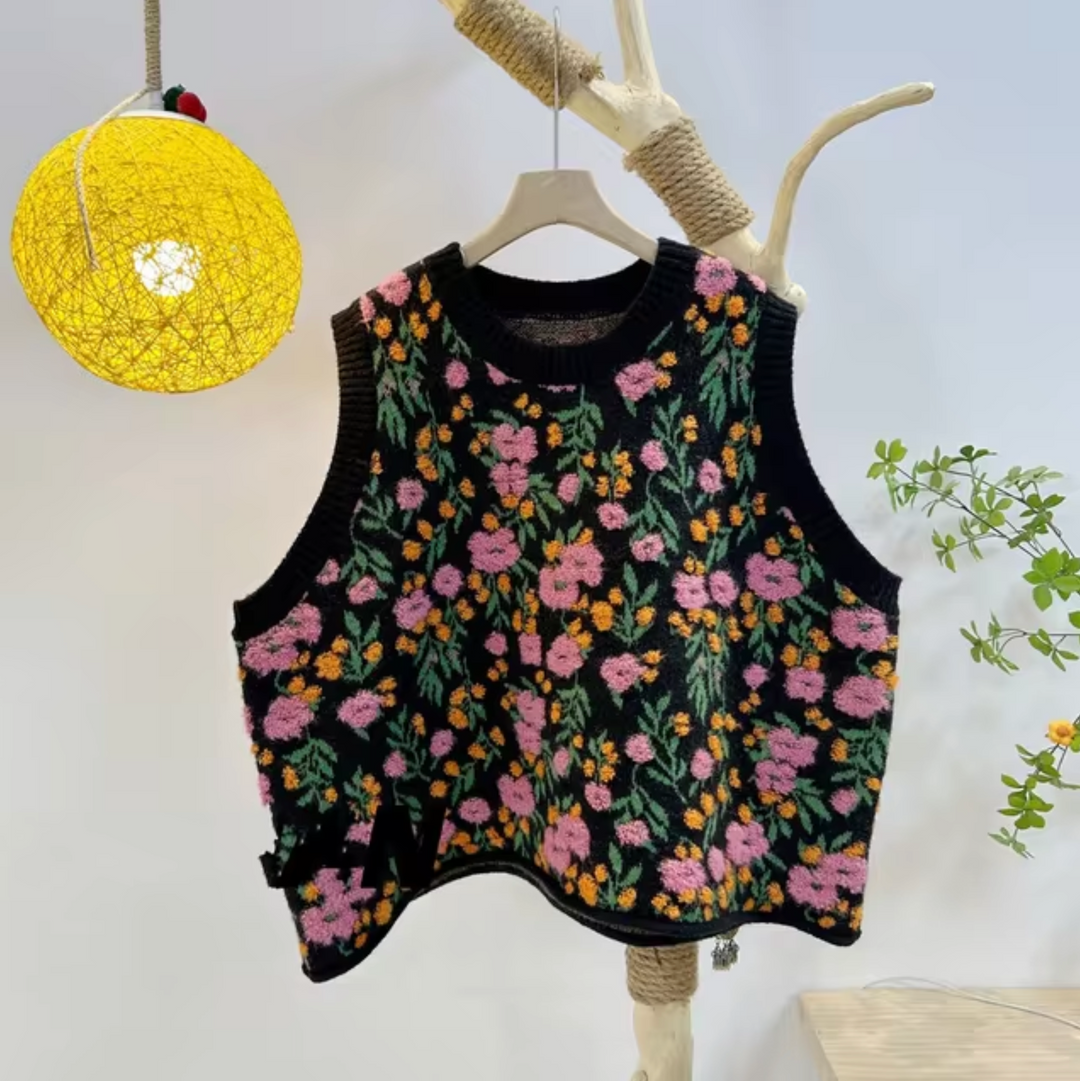 Almira - Gilet en maille sans manches à encolure ronde