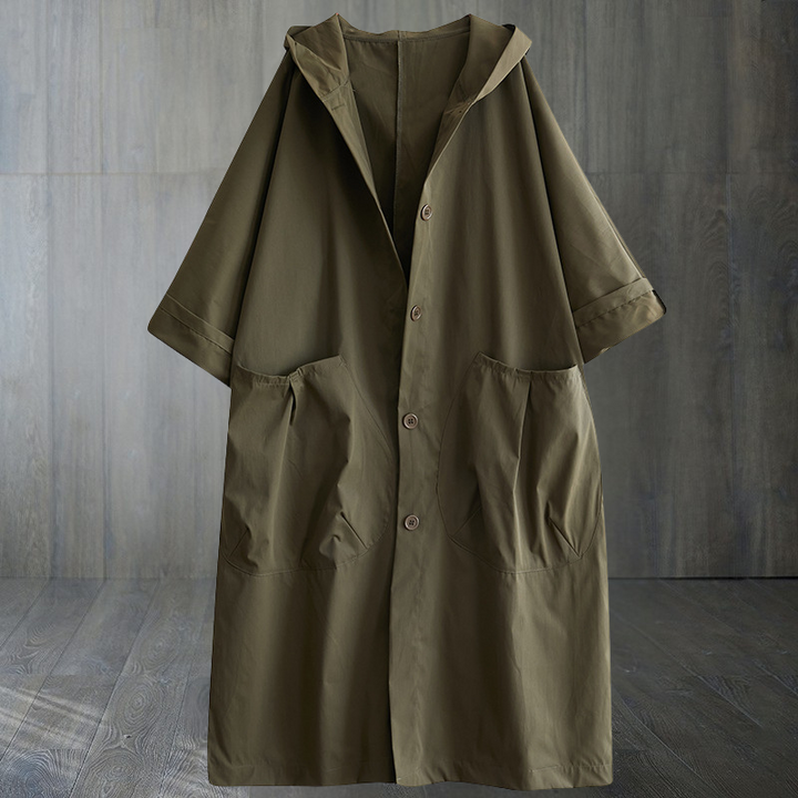 Trench-coat femme oversize | Déperlant, long avec capuche pratique
