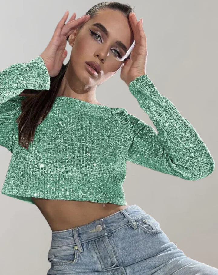 Liora Haut Court Scintillant | Brillance et Élégance pour un Look Glamour