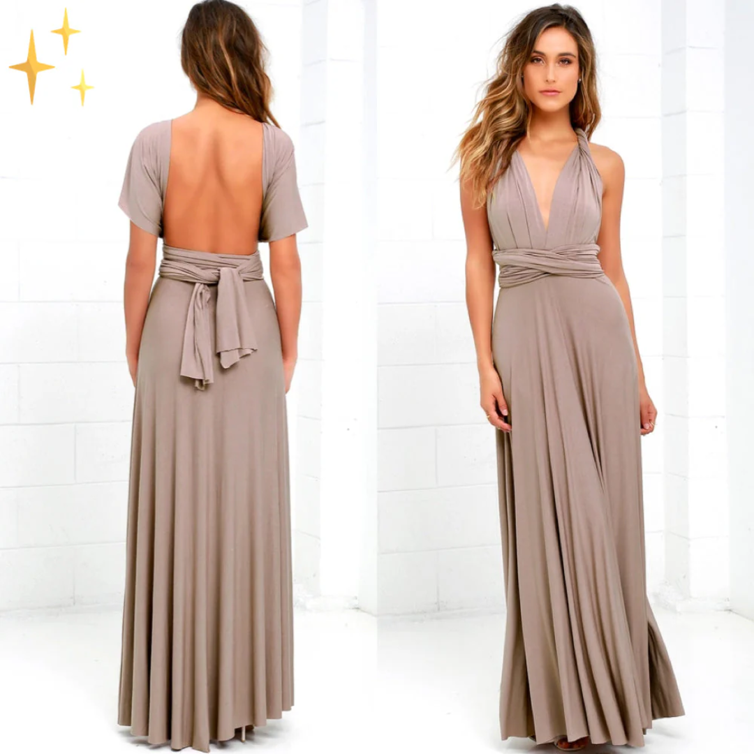 Krystel | Vestido largo cruzado para invitadas de boda
