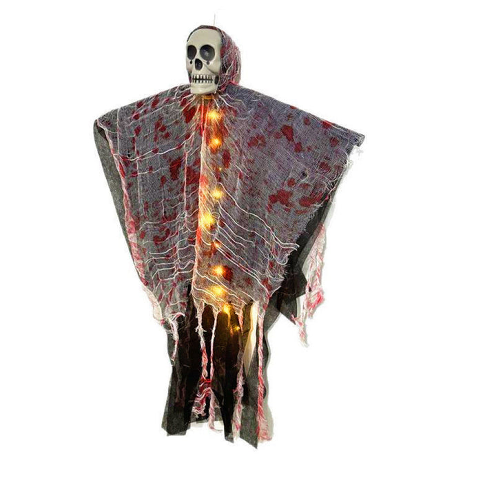 LumiCreepy Décoration Halloween – Fantôme Squelette Lumineux à Suspendre avec Effet Sanglant