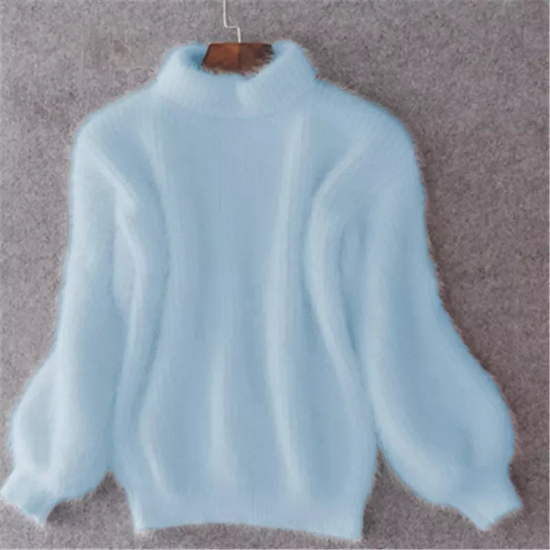 Sif Pull Vintage en Angora à Col Roulé | Maille Lâche, Confortable & Élégant