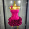 Minivestido rojo palabra de honor para mujer - Vestido de noche ajustado con estampado floral y volantes