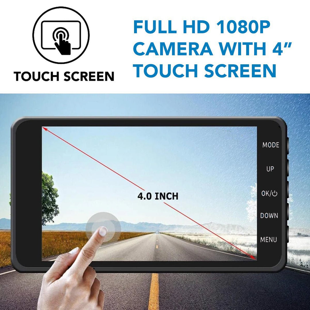 Dashcam sans fil avant et arrière avec vision nocturne | Caméra de tableau de bord 1080P pour voiture