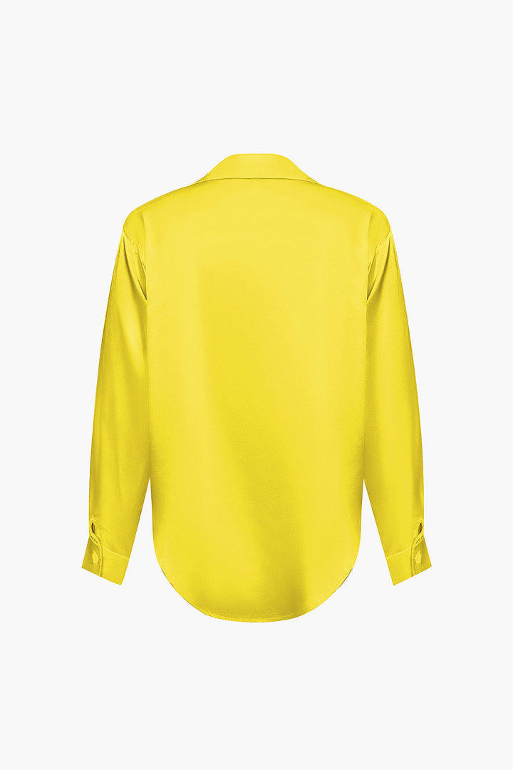 Blusa de satén Lillian para mujer | Camisa elegante de manga larga, corte holgado y diseño atemporal