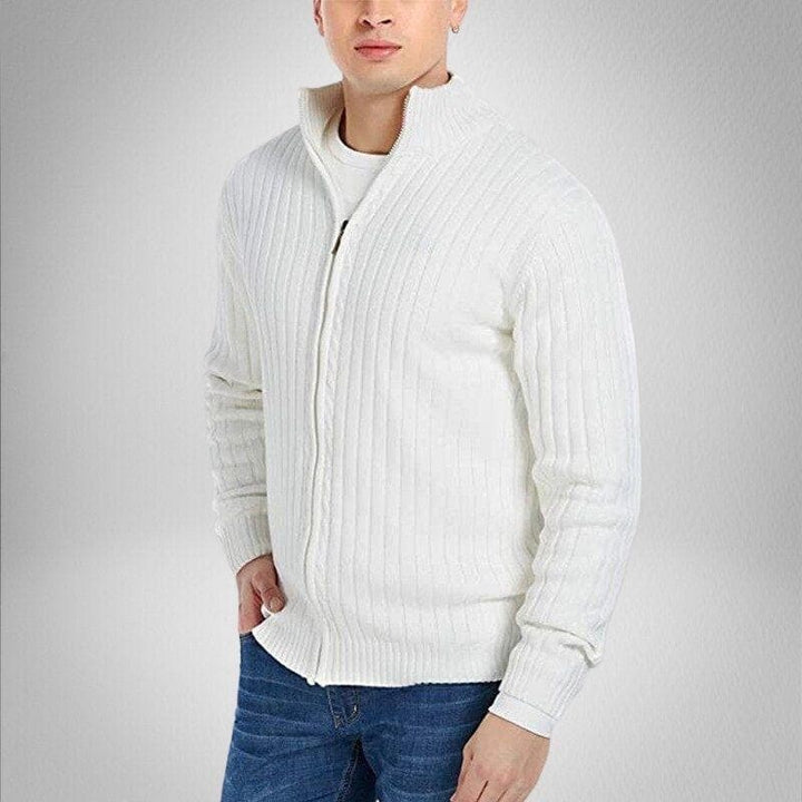 Clément Cardigan Zippé Côtelé Classique | Élégance Confortable pour l'Homme Moderne